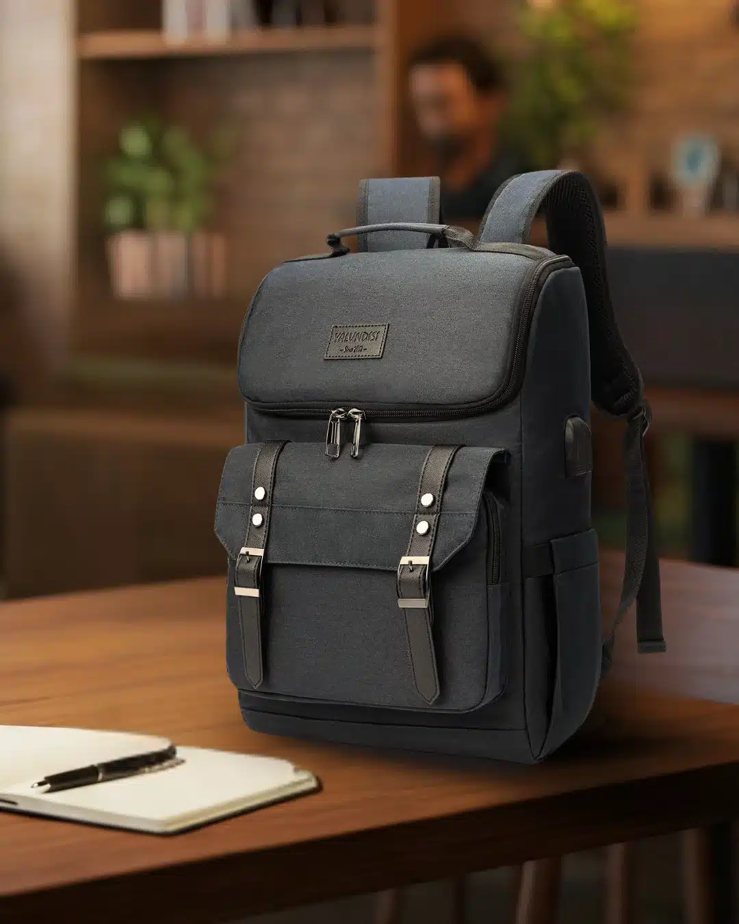 Morral Vintage Con Puerto USB Para Laptop 15.6" - Image 2